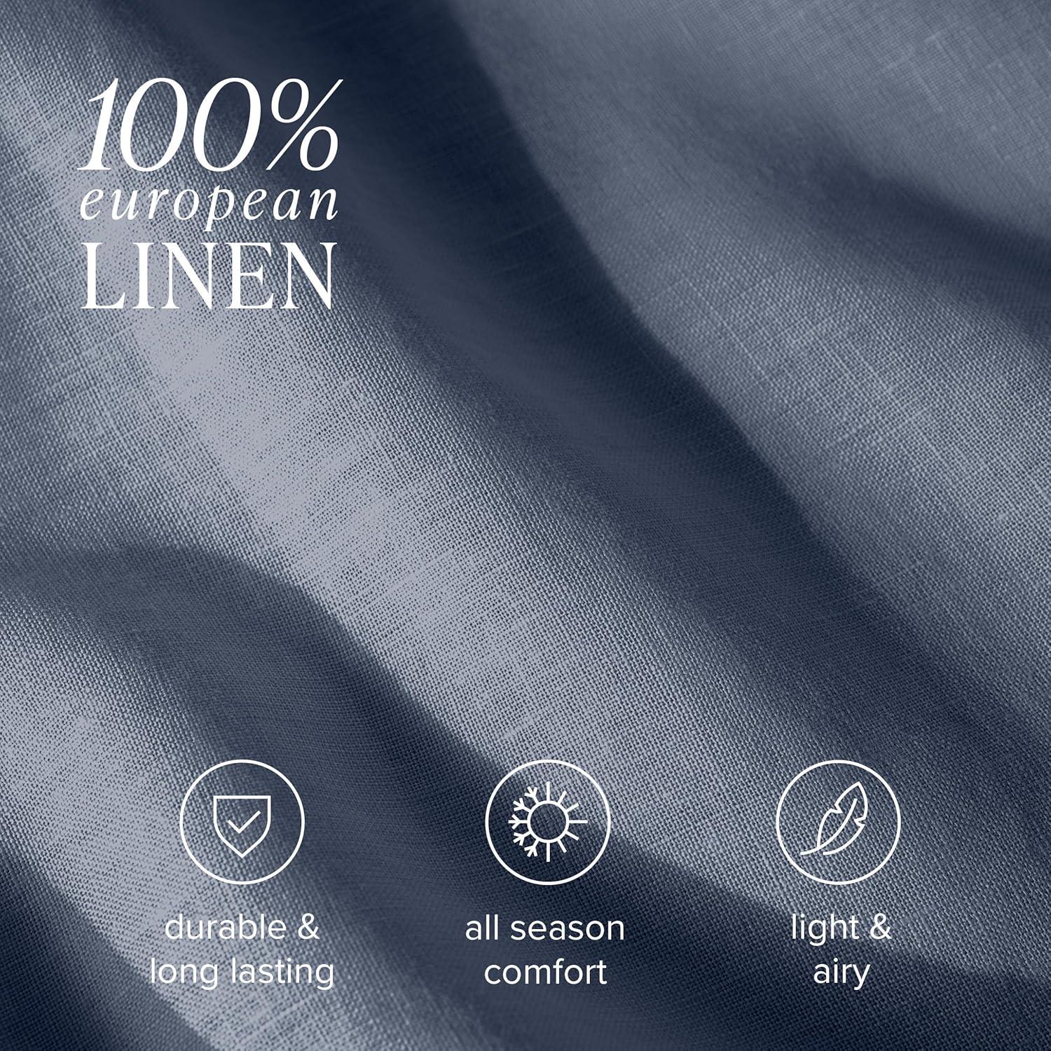 imageBare Home Split King Sheet Set  Luxury 100 Linen Bed Sheets  Deep Pockets  Easy Fit  5 Piece Set  Bedding Sheets ampamp Pillowcases Split King Soft WhiteIndigo