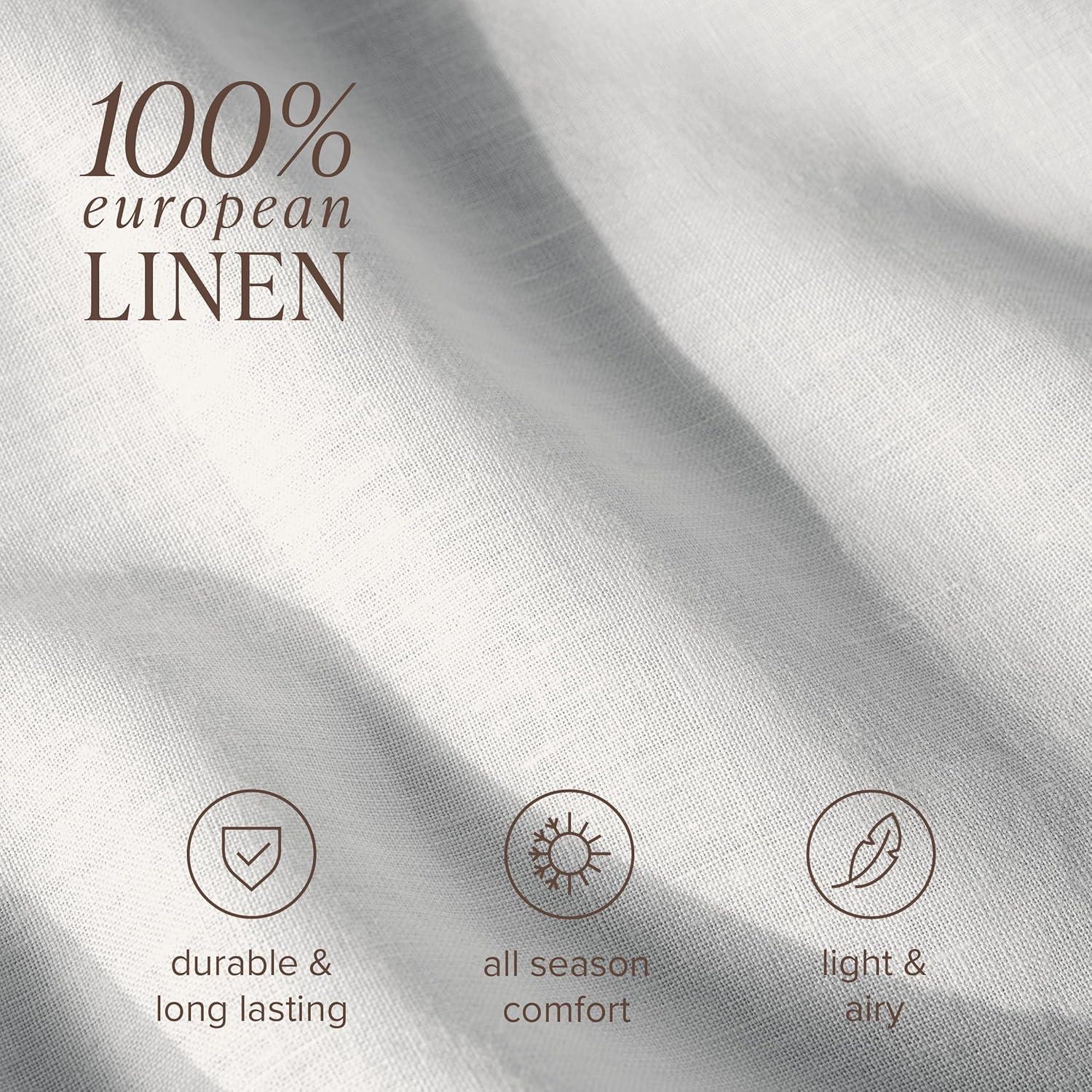 imageBare Home Split King Sheet Set  Luxury 100 Linen Bed Sheets  Deep Pockets  Easy Fit  5 Piece Set  Bedding Sheets ampamp Pillowcases Split King Soft WhiteGlacier Grey