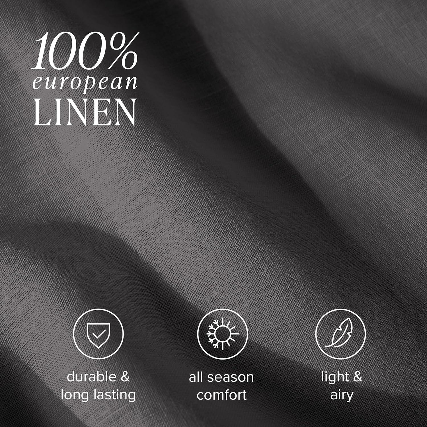 imageBare Home Split King Sheet Set  Luxury 100 Linen Bed Sheets  Deep Pockets  Easy Fit  5 Piece Set  Bedding Sheets ampamp Pillowcases Split King Soft WhiteDark Grey