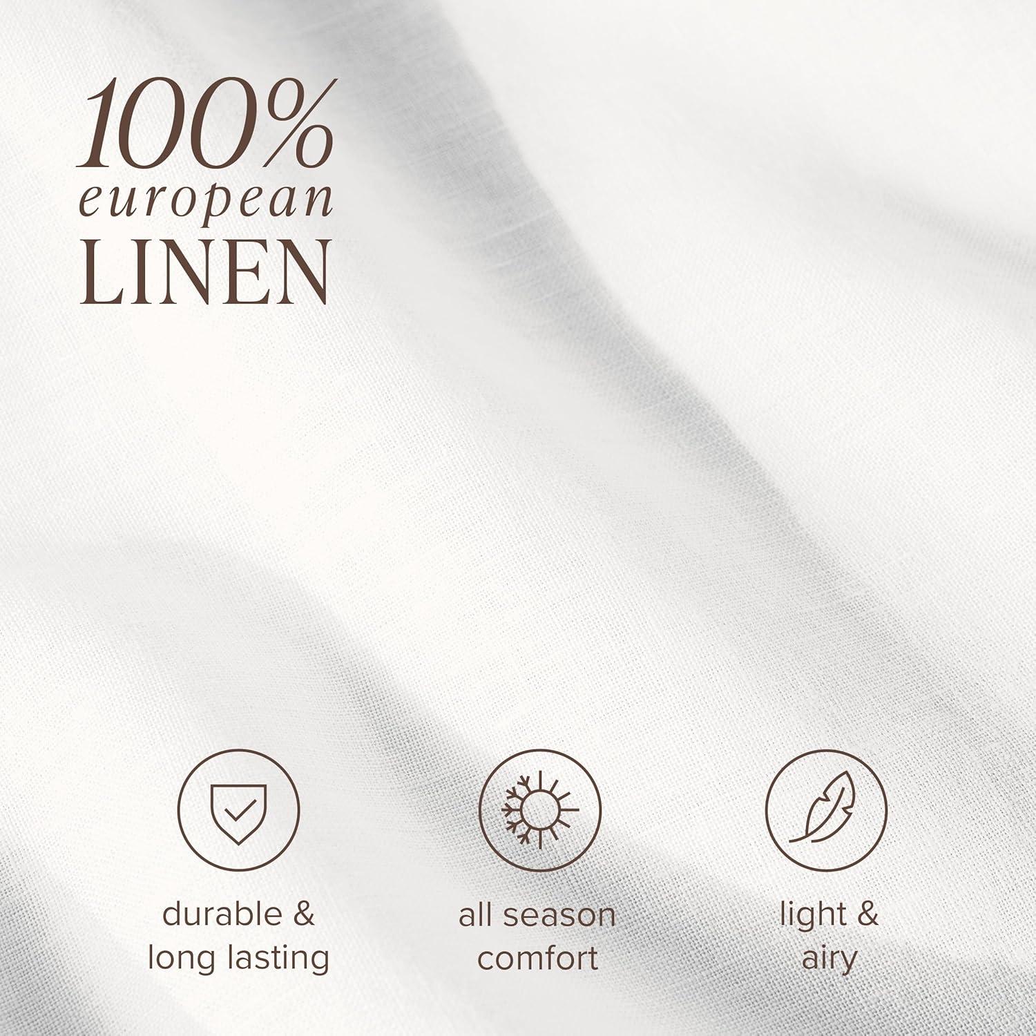 imageBare Home Split King Sheet Set  Luxury 100 Linen Bed Sheets  Deep Pockets  Easy Fit  5 Piece Set  Bedding Sheets ampamp Pillowcases Split King Soft WhiteSoft White