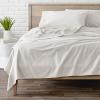 imageBare Home Flannel Sheet Set with Microplush Fleece Blanket Bundle Twin XL White