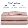imageBare Home King Poly Satin Sheet Set  Luxury Soft and Smooth Satin  for Hair and Skin  Breathable  Similar to Silk  Deep Pocket up to 15  Bedding Sheet Set King Grey05  Blush