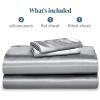 imageBare Home King Poly Satin Sheet Set  Luxury Soft and Smooth Satin  for Hair and Skin  Breathable  Similar to Silk  Deep Pocket up to 15  Bedding Sheet Set King Grey04  Silver