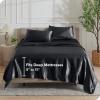 imageBare Home King Poly Satin Sheet Set  Luxury Soft and Smooth Satin  for Hair and Skin  Breathable  Similar to Silk  Deep Pocket up to 15  Bedding Sheet Set King Grey02  Black