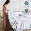 imageBare Home King Poly Satin Sheet Set  Luxury Soft and Smooth Satin  for Hair and Skin  Breathable  Similar to Silk  Deep Pocket up to 15  Bedding Sheet Set King Grey01  White