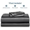 imageBare Home King Poly Satin Sheet Set  Luxury Soft and Smooth Satin  for Hair and Skin  Breathable  Similar to Silk  Deep Pocket up to 15  Bedding Sheet Set King Grey03  Grey