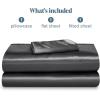imageBare Home King Poly Satin Sheet Set  Luxury Soft and Smooth Satin  for Hair and Skin  Breathable  Similar to Silk  Deep Pocket up to 15  Bedding Sheet Set King Grey03  Grey