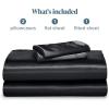 imageBare Home King Poly Satin Sheet Set  Luxury Soft and Smooth Satin  for Hair and Skin  Breathable  Similar to Silk  Deep Pocket up to 15  Bedding Sheet Set King Grey02  Black