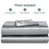 imageBare Home King Poly Satin Sheet Set  Luxury Soft and Smooth Satin  for Hair and Skin  Breathable  Similar to Silk  Deep Pocket up to 15  Bedding Sheet Set King Grey04  Silver