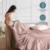 imageBare Home King Poly Satin Sheet Set  Luxury Soft and Smooth Satin  for Hair and Skin  Breathable  Similar to Silk  Deep Pocket up to 15  Bedding Sheet Set King Grey05  Blush