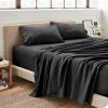 imageBare Home Microfiber Sheet Set with Microplush Fleece Blanket Bundle King Black