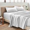 imageBare Home Microfiber Sheet Set with Microplush Fleece Blanket Queen White