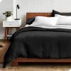 imageBare Home Sandwashed Duvet Set with Microplush Fleece Blanket Bundle Queen Black