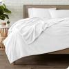 imageBare Home Flannel Sheet Set with Microplush Fleece Blanket Bundle Queen White