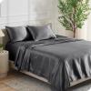 imageBare Home King Poly Satin Sheet Set  Luxury Soft and Smooth Satin  for Hair and Skin  Breathable  Similar to Silk  Deep Pocket up to 15  Bedding Sheet Set King Grey03  Grey