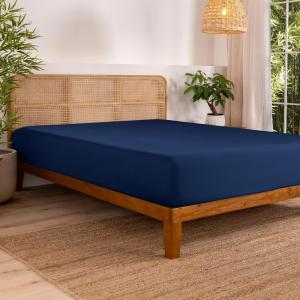 imageBare Home 100 Rayon Made from Bamboo Luxury King Fitted Sheet  Deep Pockets  Cooling Sheet  Breathable  Easy Fit  Soft Bedding Bottom Sheet King GreyDark Blue