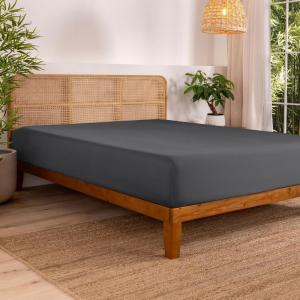 imageBare Home 100 Rayon Made from Bamboo Luxury King Fitted Sheet  Deep Pockets  Cooling Sheet  Breathable  Easy Fit  Soft Bedding Bottom Sheet King GreyGrey