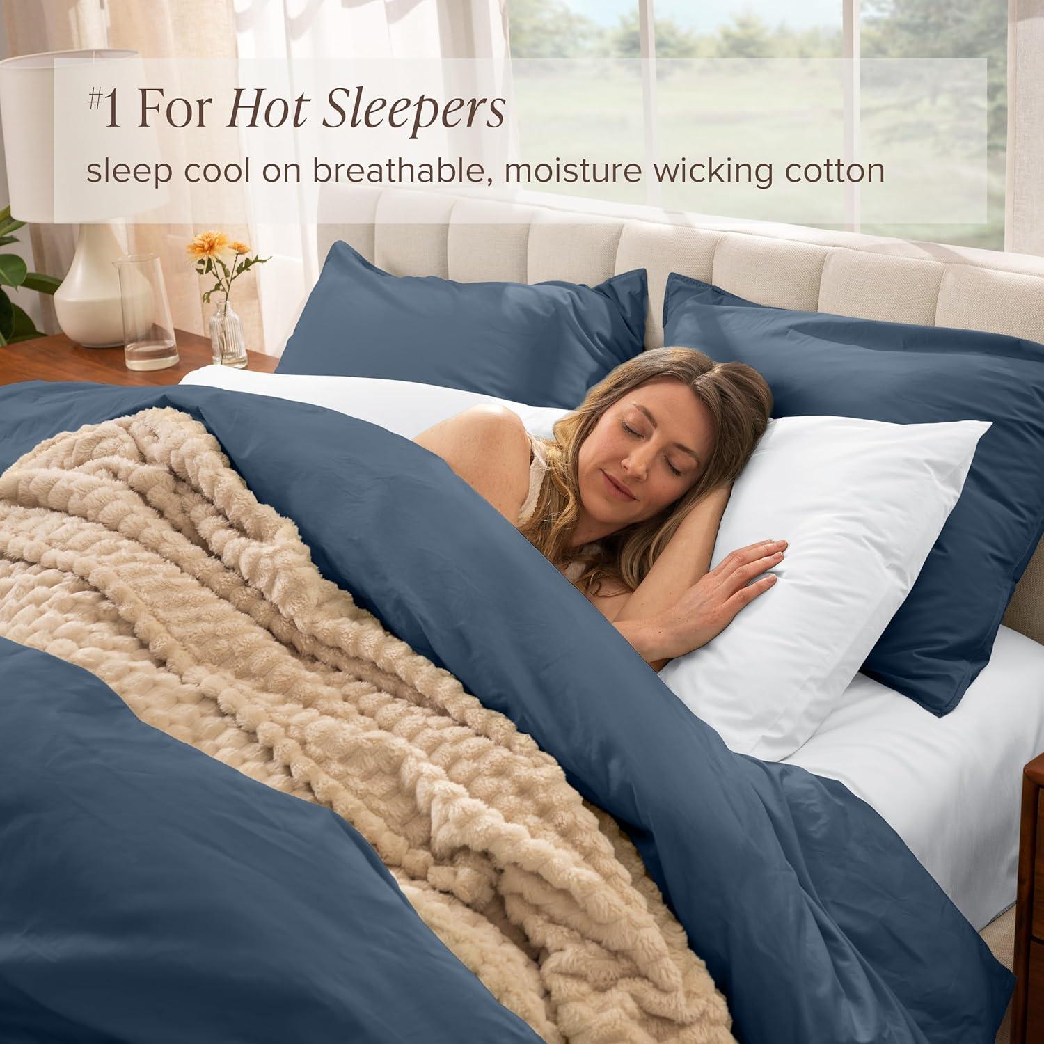 imageBare Home Apartment Ready Organic Cotton Percale Duvet Bundle  Twin XL  7 Pieces Including Duvet Cover Set with Insert Sheet Set ampamp Mattress Pad  Lightweight ampamp Breathable  Twin XL Dusty Purple06  Bering Sea