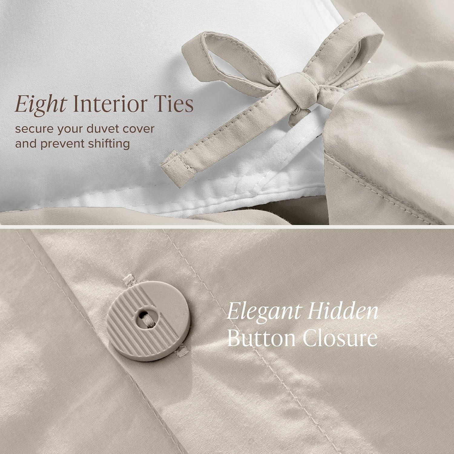 imageBare Home Apartment Ready Organic Cotton Percale Duvet Bundle  Twin XL  7 Pieces Including Duvet Cover Set with Insert Sheet Set ampamp Mattress Pad  Lightweight ampamp Breathable  Twin XL Dusty Purple04  French Beige