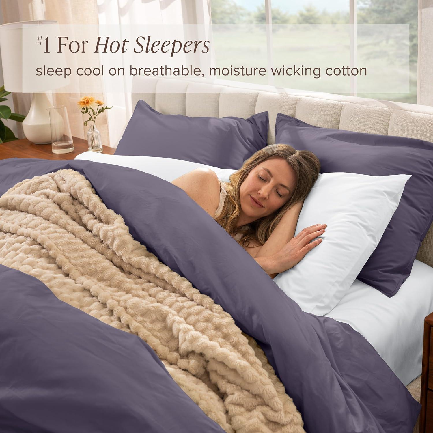 imageBare Home Apartment Ready Organic Cotton Percale Duvet Bundle  Twin XL  7 Pieces Including Duvet Cover Set with Insert Sheet Set ampamp Mattress Pad  Lightweight ampamp Breathable  Twin XL Dusty Purple10  Dusty Purple