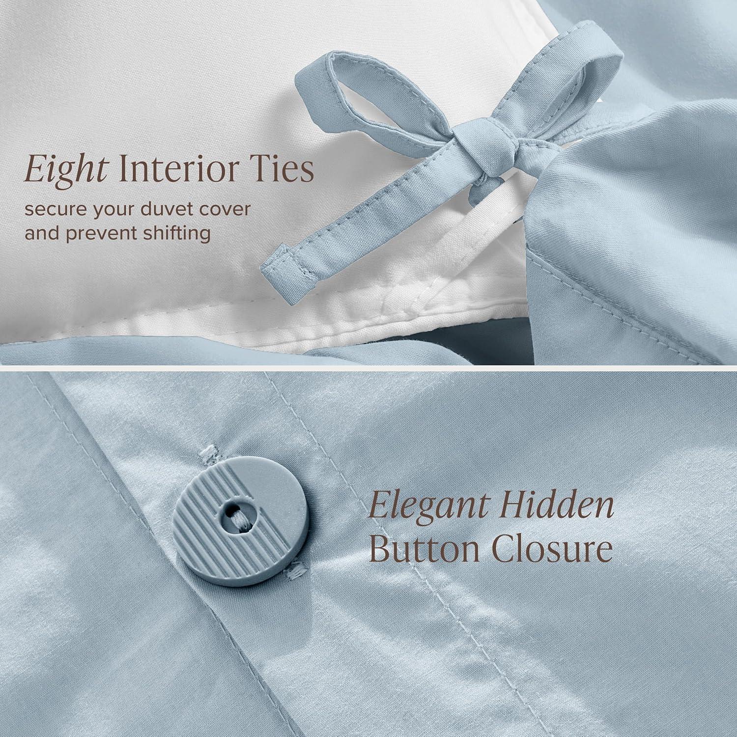 imageBare Home Apartment Ready Organic Cotton Percale Duvet Bundle  Twin XL  7 Pieces Including Duvet Cover Set with Insert Sheet Set ampamp Mattress Pad  Lightweight ampamp Breathable  Twin XL Dusty Purple08  Winter Blue