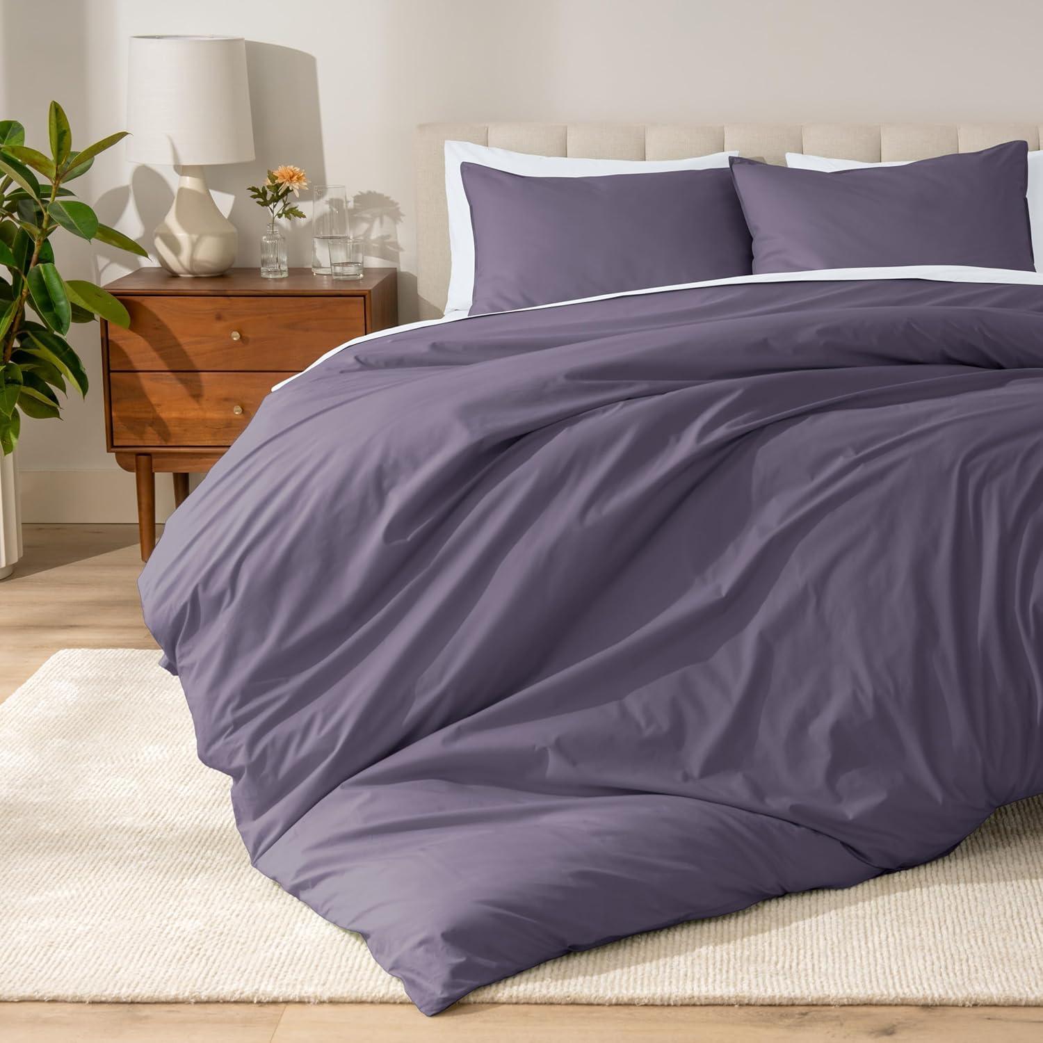 imageBare Home Apartment Ready Organic Cotton Percale Duvet Bundle  Twin XL  7 Pieces Including Duvet Cover Set with Insert Sheet Set ampamp Mattress Pad  Lightweight ampamp Breathable  Twin XL Dusty Purple10  Dusty Purple
