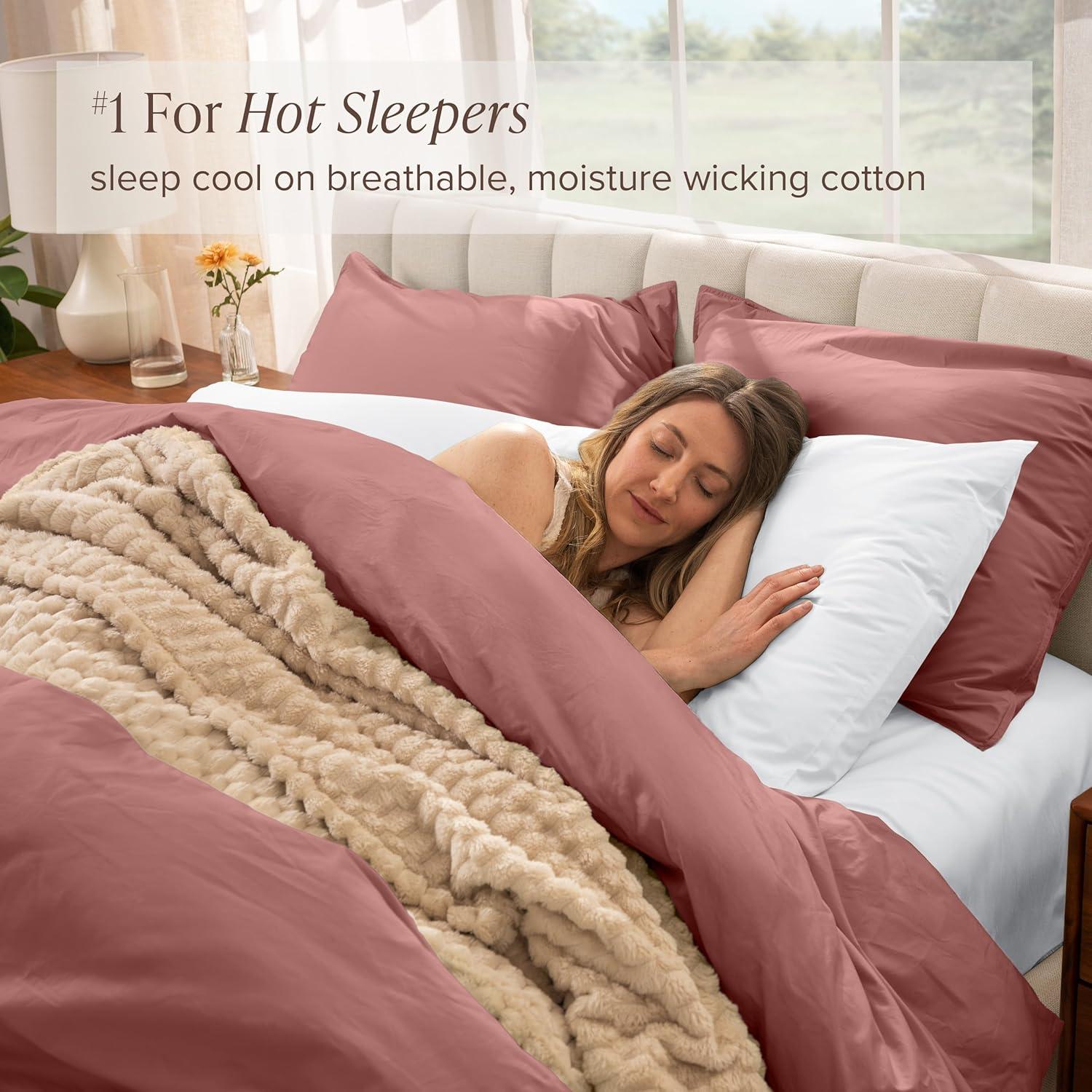 imageBare Home Apartment Ready Organic Cotton Percale Duvet Bundle  Twin XL  7 Pieces Including Duvet Cover Set with Insert Sheet Set ampamp Mattress Pad  Lightweight ampamp Breathable  Twin XL Dusty Purple11  Dusty Rose