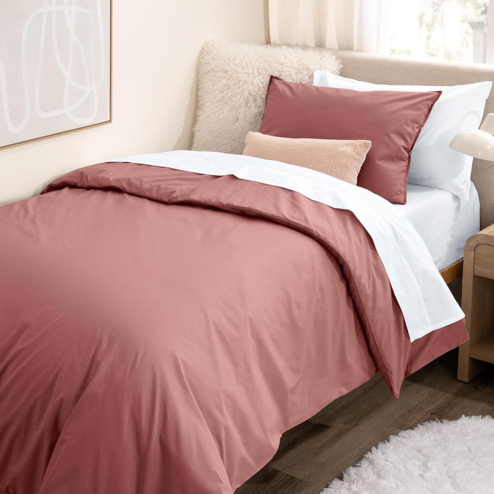 imageBare Home Apartment Ready Organic Cotton Percale Duvet Bundle  Twin XL  7 Pieces Including Duvet Cover Set with Insert Sheet Set ampamp Mattress Pad  Lightweight ampamp Breathable  Twin XL Dusty Purple11  Dusty Rose