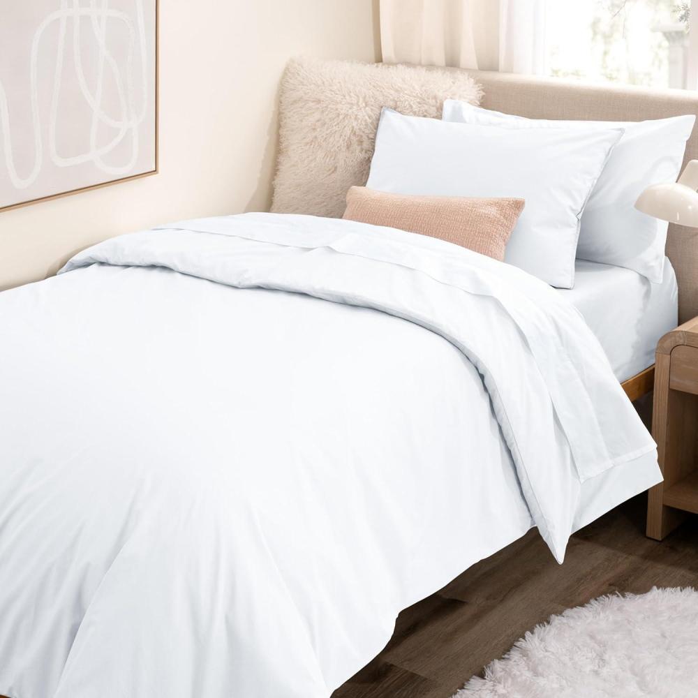 imageBare Home Apartment Ready Organic Cotton Percale Duvet Bundle  Twin XL  7 Pieces Including Duvet Cover Set with Insert Sheet Set ampamp Mattress Pad  Lightweight ampamp Breathable  Twin XL Dusty Purple01  White