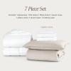 imageBare Home Apartment Ready Organic Cotton Percale Duvet Bundle  Twin XL  7 Pieces Including Duvet Cover Set with Insert Sheet Set ampamp Mattress Pad  Lightweight ampamp Breathable  Twin XL Dusty Purple04  French Beige