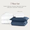 imageBare Home Apartment Ready Organic Cotton Percale Duvet Bundle  Twin XL  7 Pieces Including Duvet Cover Set with Insert Sheet Set ampamp Mattress Pad  Lightweight ampamp Breathable  Twin XL Dusty Purple06  Bering Sea