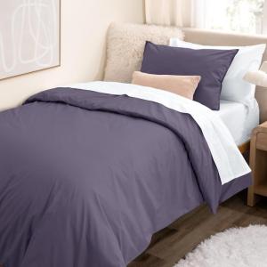 imageBare Home Apartment Ready Organic Cotton Percale Duvet Bundle  Twin XL  7 Pieces Including Duvet Cover Set with Insert Sheet Set ampamp Mattress Pad  Lightweight ampamp Breathable  Twin XL Dusty Purple10  Dusty Purple