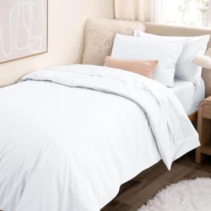 imageBare Home Apartment Ready Organic Cotton Percale Duvet Bundle  Twin XL  7 Pieces Including Duvet Cover Set with Insert Sheet Set ampamp Mattress Pad  Lightweight ampamp Breathable  Twin XL Dusty Purple01  White