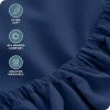 imageBare Home Fitted Bottom Sheet Queen  Dual Pocket  Premium 1800 Microfiber  UltraSoft Wrinkle Free  Deep Pocket Queen GreyDark Blue