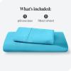 imageBare Home Fitted Sheet  Pillowcase Set  Luxury 1800 UltraSoft Microfiber  Double Brushed  Deep Pockets  Easy Fit  Fitted Sheet and Pillowcases Twin XL Aqua