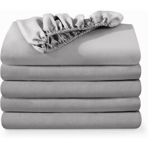 imageBare Home 5Pack Fitted Bottom Sheets Twin Extra Long  Premium 1800 UltraSoft Wrinkle Resistant Microfiber  Deep Pocket Twin XL Dark Blue05  Light Grey