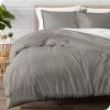 imageBare Home Flannel Duvet Set with Comforter Set Bundle TwinTwin XL Light Grey