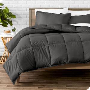 imageBare Home Flannel Duvet Set with Comforter Set Bundle Queen Grey