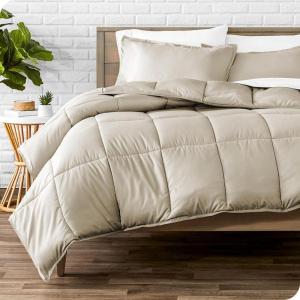 imageBare Home Flannel Duvet Set with Comforter Set Bundle TwinTwin XL Sand