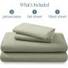 imageBare Home Flannel Sheet Set 100 Cotton Velvety Soft Heavyweight  Double Brushed Flannel  Deep Pocket King Sage