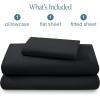 imageBare Home Twin Flannel Sheet Set 100 Cotton Velvety Soft Heavyweight  Double Brushed Flannel  Deep Pocket Twin Black