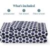 imageBare Home Twin XL Sheet Set  1800 UltraSoft Microfiber Twin Extra Long Sheets  Double Brushed  Deep Pockets  Easy Fit  Soft  3 Piece Set  Bed Sheets Twin XL Heathered Dark Blue30  Pennytile  WhiteMidnight