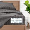 imageBare Home Twin XL Sheet Set  1800 UltraSoft Microfiber Twin Extra Long Sheets  Double Brushed  Deep Pockets  Easy Fit  Soft  3 Piece Set  Bed Sheets Twin XL Heathered Dark Blue26  Pinstripe  GreyWhite