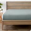 imageBare Home Fitted Bottom Sheet Queen  Premium 1800 Microfiber  UltraSoft Wrinkle Free  Deep Pocket  Fitted Sheet Queen Light Grey18  Sea Spray