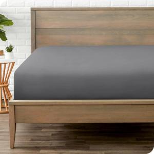 imageBare Home Fitted Bottom Sheet Queen  Premium 1800 Microfiber  UltraSoft Wrinkle Free  Deep Pocket  Fitted Sheet Queen Light Grey04  Grey