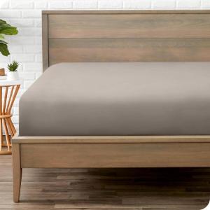 imageBare Home Fitted Bottom Sheet Queen  Premium 1800 Microfiber  UltraSoft Wrinkle Free  Deep Pocket  Fitted Sheet Queen Light Grey10  Khaki