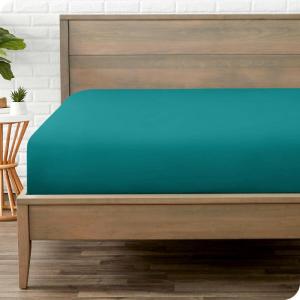 imageBare Home Fitted Bottom Sheet Queen  Premium 1800 Microfiber  UltraSoft Wrinkle Free  Deep Pocket  Fitted Sheet Queen Light Grey22  Emerald