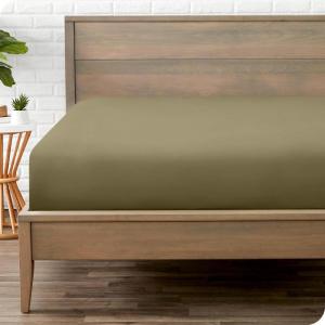 imageBare Home Fitted Bottom Sheet Queen  Premium 1800 Microfiber  UltraSoft Wrinkle Free  Deep Pocket  Fitted Sheet Queen Light Grey25  Olive