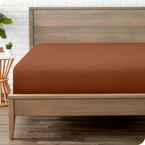 imageBare Home Fitted Bottom Sheet Queen  Premium 1800 Microfiber  UltraSoft Wrinkle Free  Deep Pocket  Fitted Sheet Queen Light Grey32  Terracotta