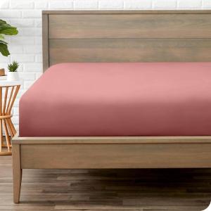 imageBare Home Fitted Bottom Sheet Queen  Premium 1800 Microfiber  UltraSoft Wrinkle Free  Deep Pocket  Fitted Sheet Queen Light Grey33  Dusty Rose